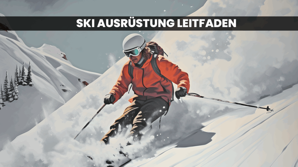 Ski-Fahrer der eine Piste hinab fährt