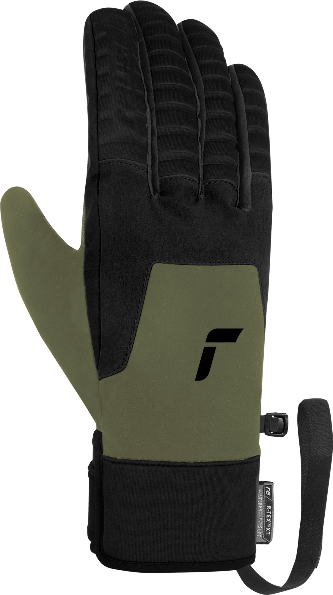 NAME: Reusch Raptor R-TEX® XT TOUCH-TEC // INSULATION: TecFill // PALM: Micro Suede // SHELL: Softshell, Neoprene (partially recycled in running change) // MEMBRANE: R-TEX® XT // COLOUR: 5710 burnt olive / black
