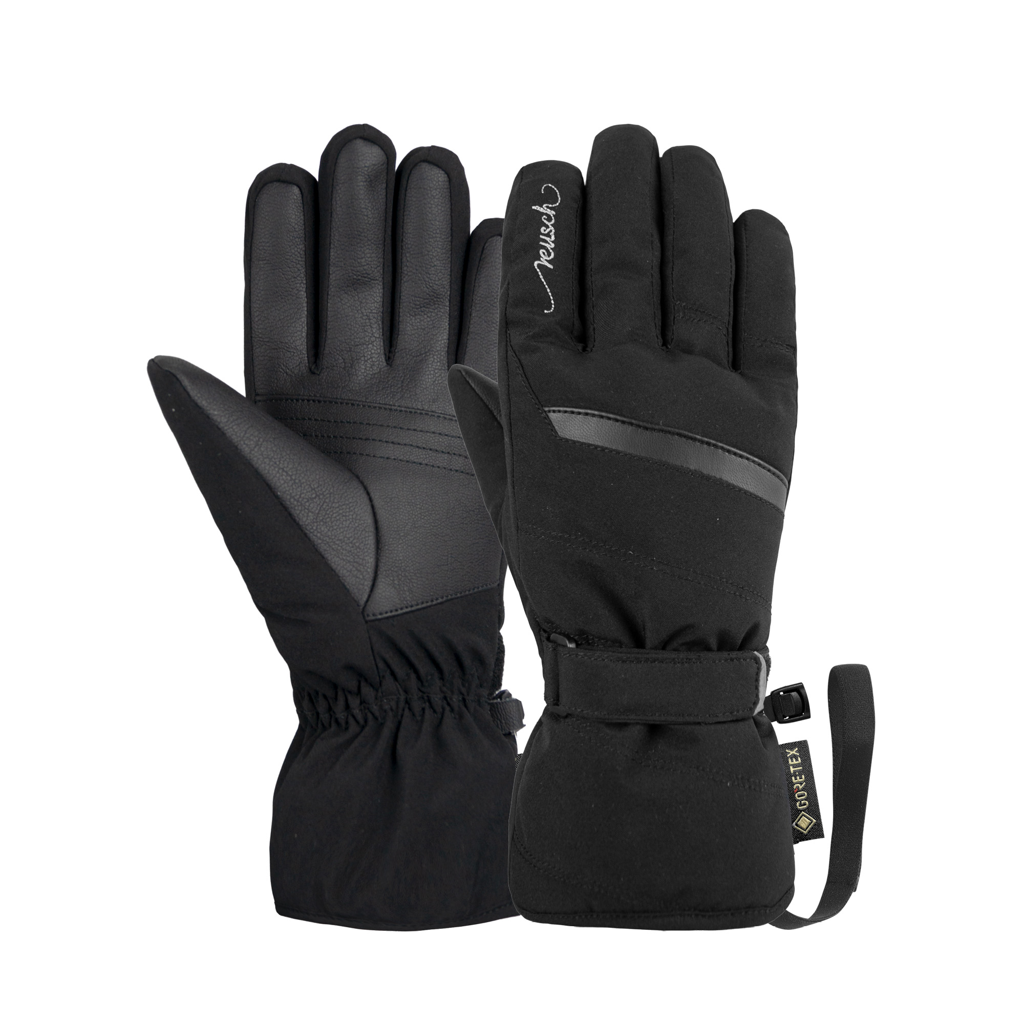 NAME: Reusch Sandy GORE-TEX // INSULATION: TecFill™ (recycled) // PALM: GORE-TEX // SHELL: Softshell // COLOUR: black / silver