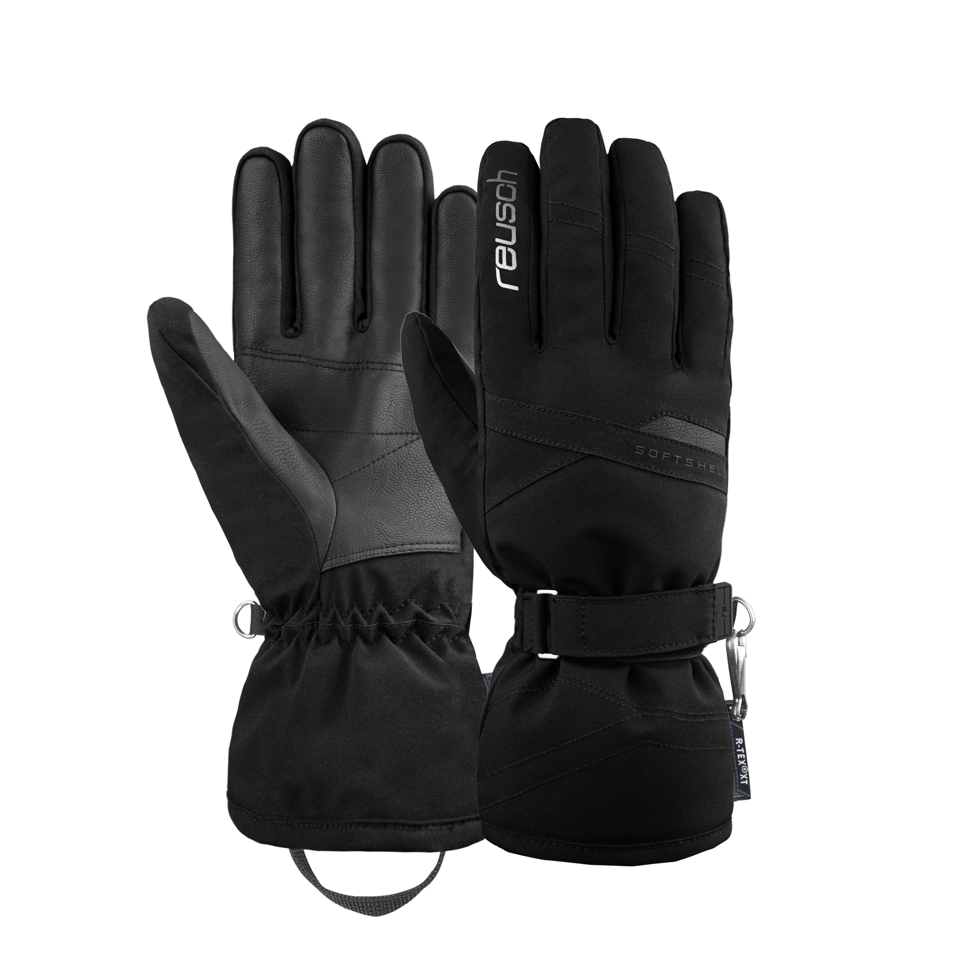 NAME: Reusch Helena R-TEX® XT // INSULATION: PrimaLoft® Gold // PALM: R-TEX® XT (recycled) // SHELL: Softshell // COLOUR: black / silver