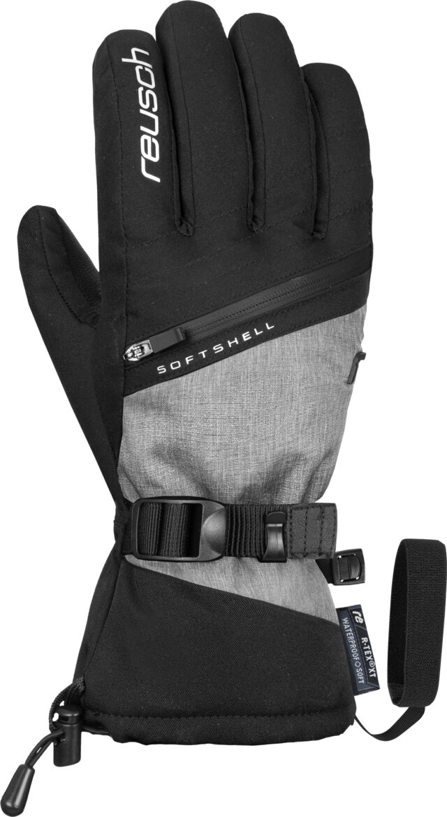 NAME: Reusch Demi R-TEX® XT // INSULATION: R-LOFT™ // PALM: Hybrid PU // SHELL: Softshell, Water Repellent Shell (partially recycled in running change) // MEMBRANE: R-TEX® XT // COLOUR: 7688 black / grey melange