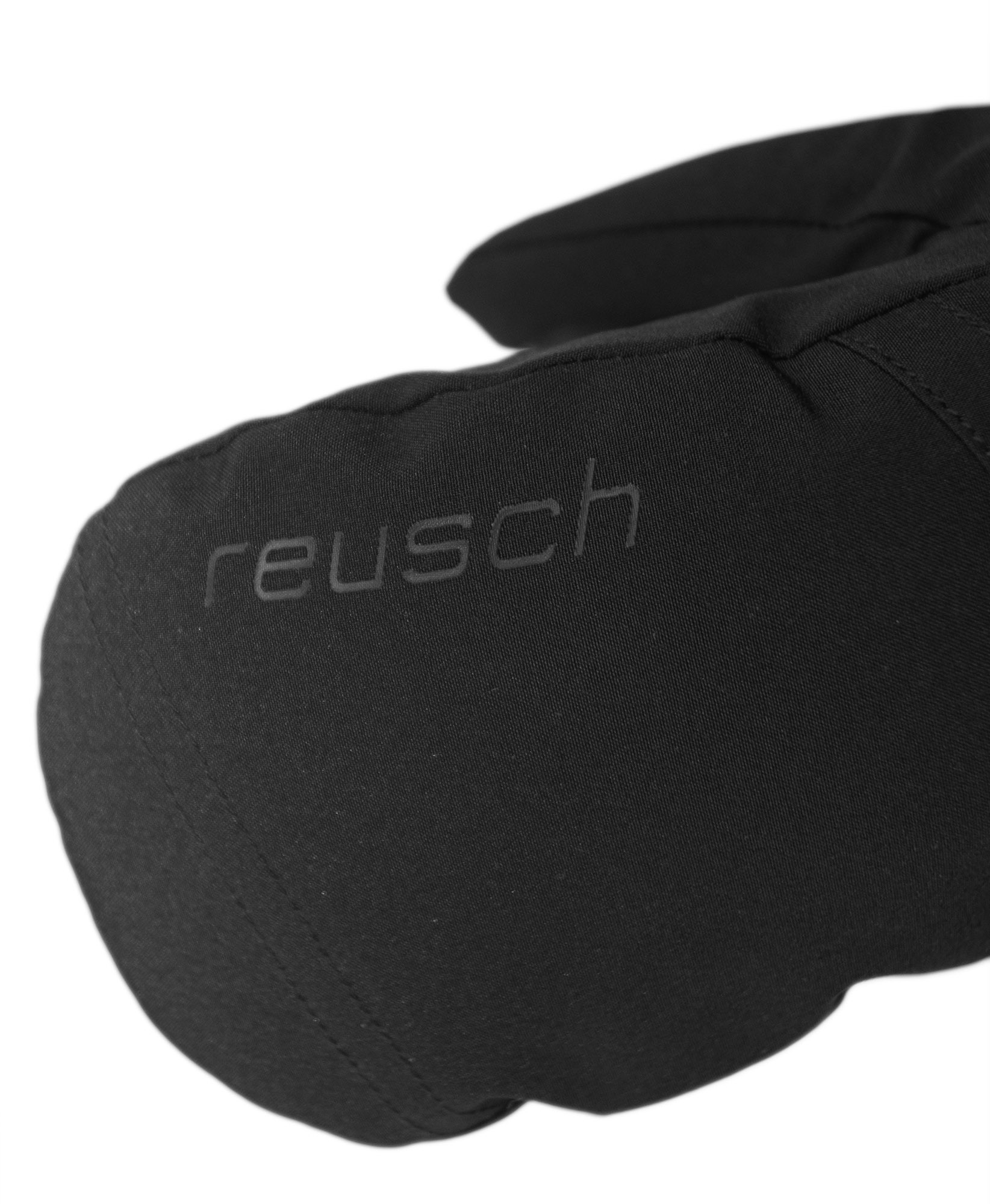 NAME: Reusch Helena R-TEX® XT Mitten // INSULATION: PrimaLoft® Gold // PALM: R-TEX® XT (recycled) // SHELL: Softshell // COLOUR: black / silver